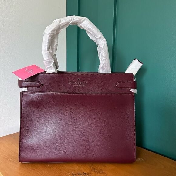 Kate Spade New York Leather Large Satchel Staci in Cherrywood - Picture 5 of 14